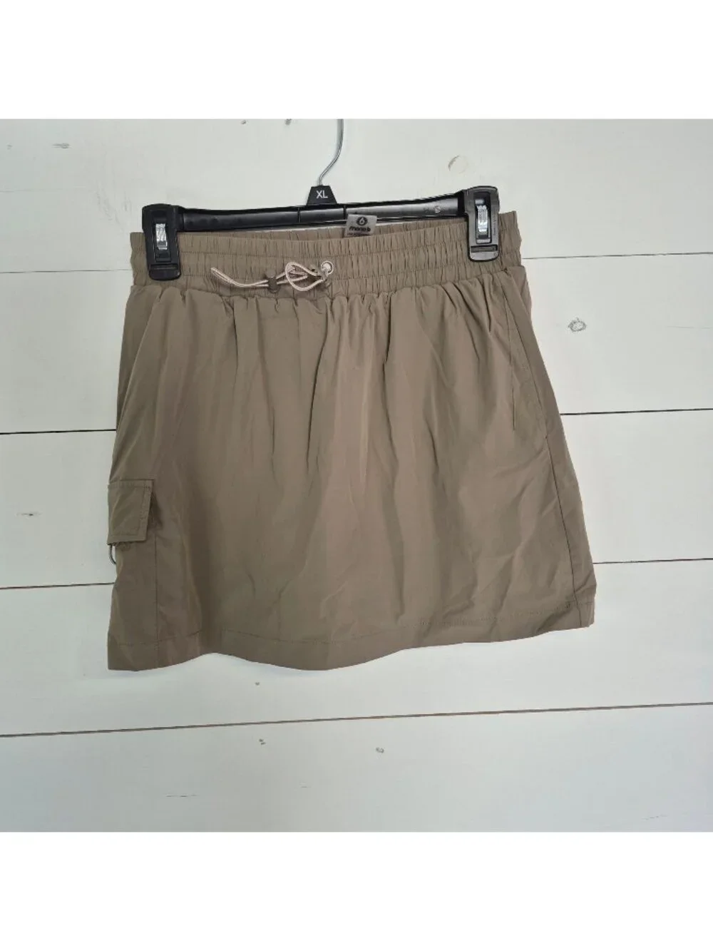 Mono B Womens Taupe Cargo Skort With Pockets Drawstring Elastic Waist M - Picture 1 of 6